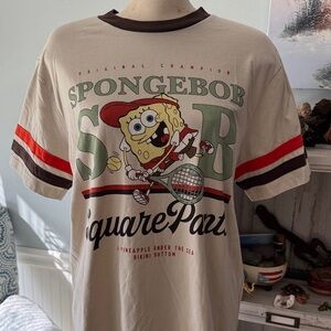 SpongeBob SquarePants Tennis Tee with Red and Brown Accents